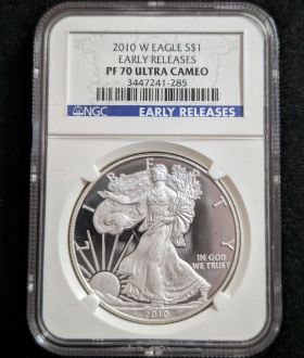2010-W Proof Silver Eagle Dollar Coin $1 NGC PF 70 ULTRA CAMEO Early Releases 3447241-285 1oz Fine Silver
