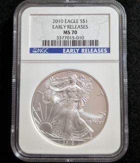 2010 Silver Eagle Dollar Coin $1 NGC MS 70 Early Releases 3377015-010 1oz Fine Silver