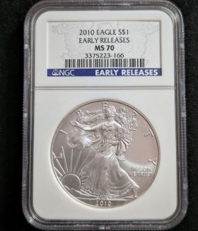 2010 Silver Eagle Dollar Coin $1 NGC MS 70 Early Releases 3375223-166 1oz Fine Silver