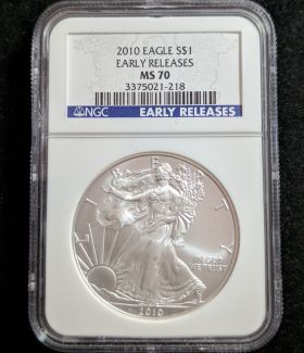 2010 Silver Eagle Dollar Coin $1 NGC MS 70 Early Releases 3375021-218 1oz Fine Silver