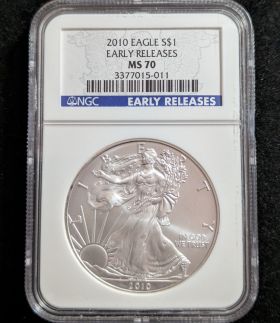 2010 Silver Eagle Dollar Coin $1 NGC MS 70 Early Releases 3377015-011 1oz Fine Silver
