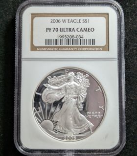 2006-W Proof Silver Eagle Dollar Coin $1 NGC PF 70 ULTRA CAMEO 1993208-034 1oz Fine Silver