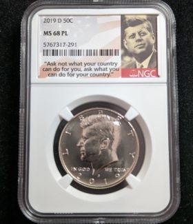 2019-D Kennedy 50c Half Dollar Coin NGC MS 68 PL 5767317-291