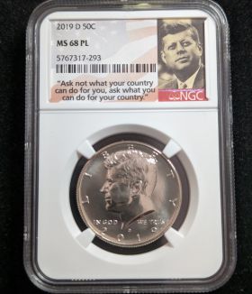 2019-D Kennedy 50c Half Dollar Coin NGC MS 68 PL 5767317-293