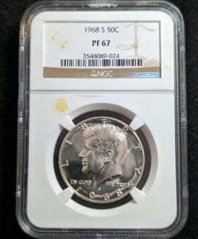 1968-S Proof Kennedy 50c Half Dollar Coin NGC PF 67 3548089-024