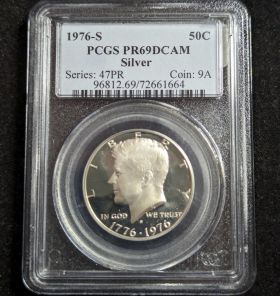 1976-S Proof Silver Half Dollar 50c PCGS PR69DCAM 72661664 Series 47PR