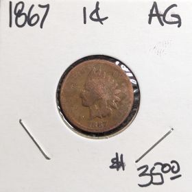 1867 1c AG One Cent