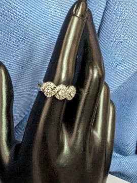 1c Diamond and 14k White Gold Ring Size 8  4.69g 