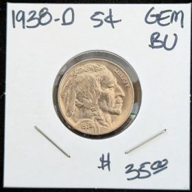1938-D 5c Buffalo Nickel GEM BU