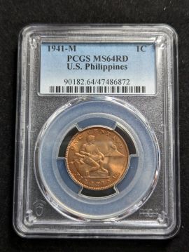 1941-M Centavo PCGS MS64RD US Philippines 1c 90182.64 47486872