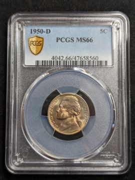 1950-D 5c TONED PCGS MS66 Nickel Coin 47658560