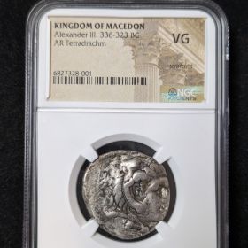 Kingdom of Macedon NGC VG Scratches Alexander III 336-323 BC AR Tetradrachm 6827328-001