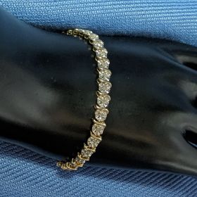 Diamond Tennis Bracelet Solid 10k Gold 6.23 grams