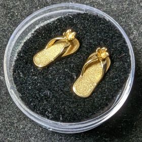 Flip Flop Sandal Earrings 14k Gold 1.98 grams