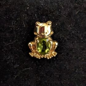 Periwinkle Frog Pendant Charm for Necklace 14k Gold 2.11 grams