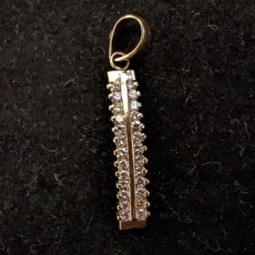 Diamond Bar Pendant for Necklace 14k Gold 1.81 grams