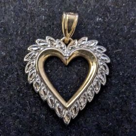 Illusion Diamond & 14k Gold Pendant for Necklace 2.15 grams