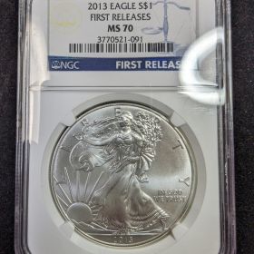 2013 Silver Eagle Dollar $1 NGC MS70  First Releases 3770521-091