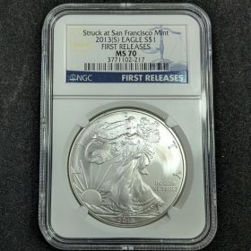 2013-S Silver Eagle Dollar $1 NGC MS70  3771102-217 First Releases Struck at San Francisco Mint