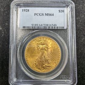 1928 $20 Gold Double Eagle PCGS MS64  20816549