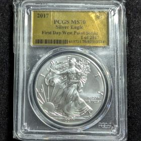 2017 Silver Eagle Dollar $1 PCGS MS70  83019774 First Day West Point