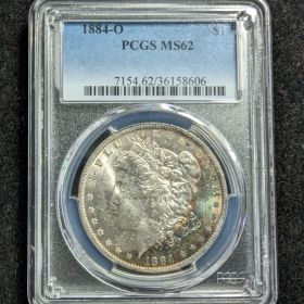 1884-O Cres Toned $1 Silver Morgan Dollar PCGS MS62  36158606