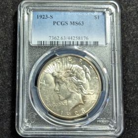 1923-S $1 Silver Peace Dollar PCGS MS63  44258176