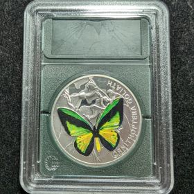 2012 $1 One Dollar 925 Silver Butterfly Ornithoptera Goliath Niue Island Elizabeth II