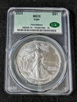 2024 American Silver Eagle MS70 CAC First Delivery