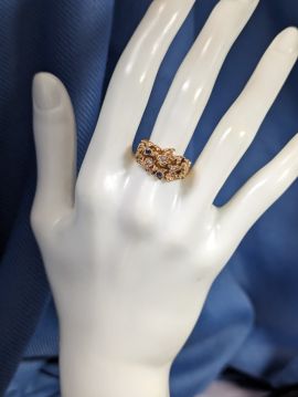 14K Gold Diamond & Sapphire Ring Size 8