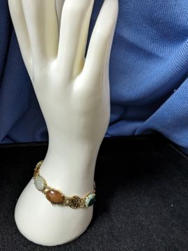 14K Gold Multi-Colored Jade - 7 inches 