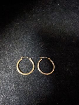 14K Gold Hoop Earrings 3/4 inches