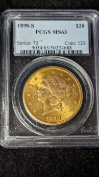 1898 -S $20 Double Eagle PCGS MS 63 - 50224688