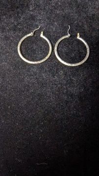 Medium Size Sterling Silver (.925) Hoop Earrings