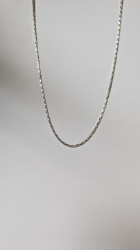 .925 Sterling Silver Thin Dainty Box Chain Necklace - 18 Inches