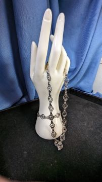 .925 Sterling Silver Spiral Swirl Modern Design Necklace and Bracelet