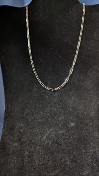 .925 Sterling Silver 1mm Paper Clip Chain Necklace - 18 inches 