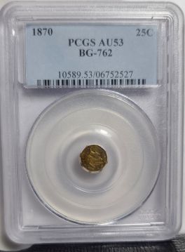 1870 BG-762 25C PCGS AU53   