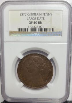 1877 GB Penny NGC XF40BN Large Date